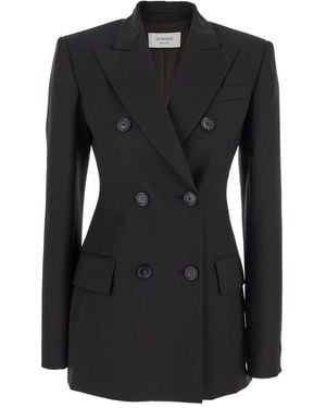 Sportmax Tailored Jacket With Peak Lapels And Flap Pockets - Black