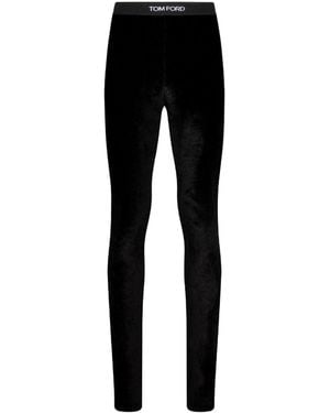 Tom Ford Form-Fitting Velour Leggings - Black