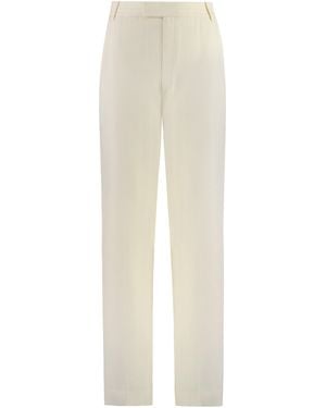 St. John High-Waist Wide-Leg Pants - White