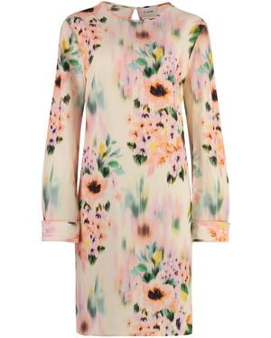 St. John Printed Silk Dress - Pink