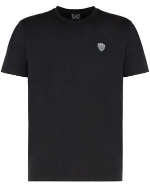 EA7 Logo Print T-Shirt - Black