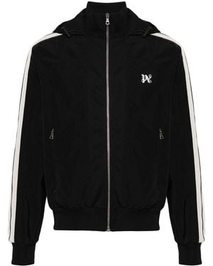 Palm Angels Pa-monogram Hooded Jacket - Black