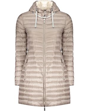 【送料&関税込】Moorer Lea Snap Button Fastening Down Jacket Moorer Snap Button Fastening Down Jacket in Natural | Lyst