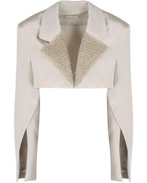 The Mannei Marica Silk Blazer - White