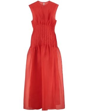 KHAITE Wes Silk Midi-Dress - Red