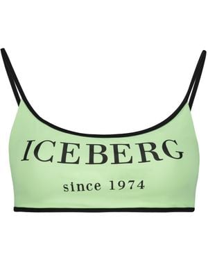 Iceberg Printed Bikini Top - Green