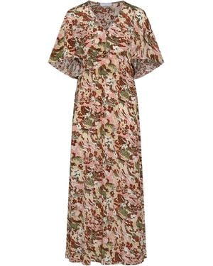 MARINELLA PICCINNO Lucia Printed Silk Dress - Natural