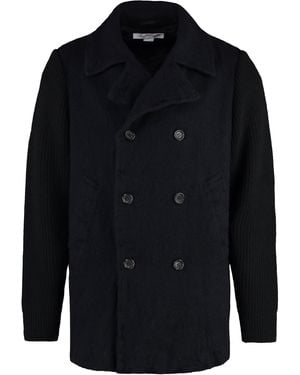 Comme des Garçons Wool Blend Peacoat - Blue