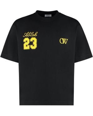 Off-White c/o Virgil Abloh Cotton Crew-Neck T-Shirt - Black