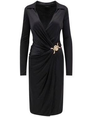 Versace Midi Wrap Dress - Black