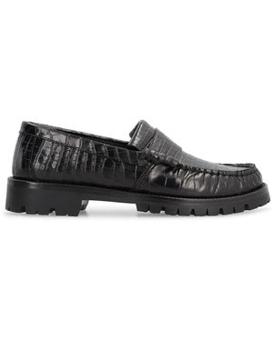 Rhude Printed Leather Loafers - Black