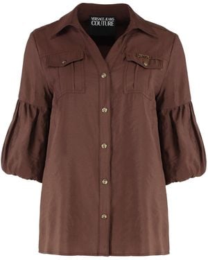 Versace Jeans Couture Shirt With Logo - Brown