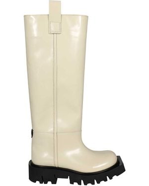 MSGM Leather Boots - White