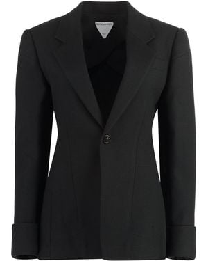 ジャケット BOTTEGA VENETA FW22 Black wool blazer (716069VKIV0 1000) BOTTEGA VENETA Layered wool blazer | NET-A-PORTER