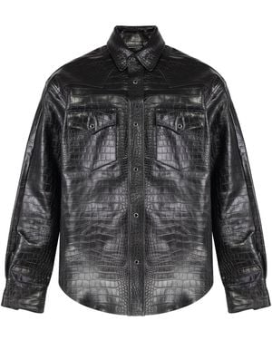 Vetements Leather Overshirt - Black