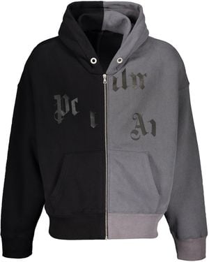 Palm Angels Full Zip Hoodie - Black