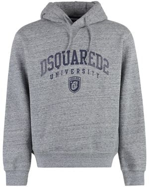 DSquared² Logo Print Hoodie - Grey