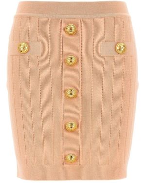 Balmain Knitted Mini Skirt - Natural