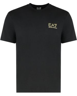 EA7 Logo Print T-Shirt - Black