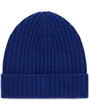 Malo Knitted Ribbed Hat - Blue
