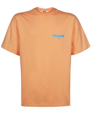 MSGM Cotton T-Shirt - Orange