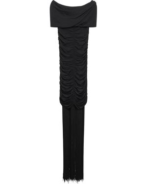 KHAITE Draped Midi Dress - Black