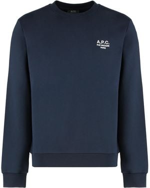 A.P.C. Standard Rue Madame Cotton Crew-Neck Sweatshirt - Blue