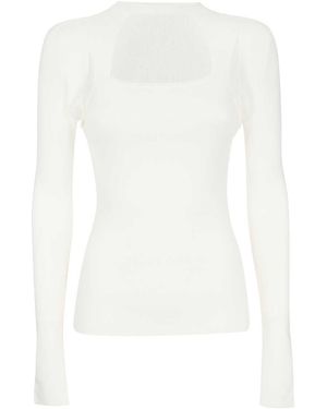 Dondup Knitted Viscosa-Blend Top - White
