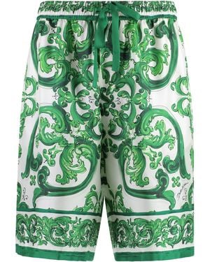 Dolce & Gabbana Shorts With 'Majolica' Print - Green