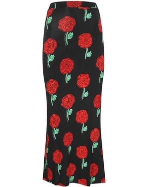 Versace Jeans Couture Floral Print Skirt - Red