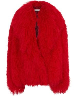 Philosophy Di Lorenzo Serafini Fur With An Oversized Cut, Minimal And Versatile - Red