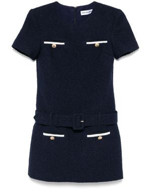 Self-Portrait Self Portrait Bouclé Mini Dress - Blue