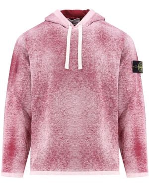 Stone Island Cotton Reversible Sweater With Iconic Logo Patch - Pink
