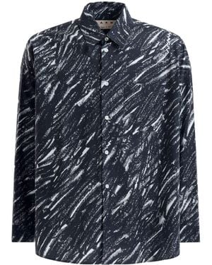 Marni Printed Cotton Shirt - Blue