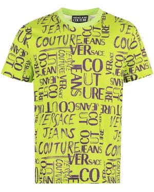 Versace Jeans Couture Printed Cotton T-Shirt - Yellow
