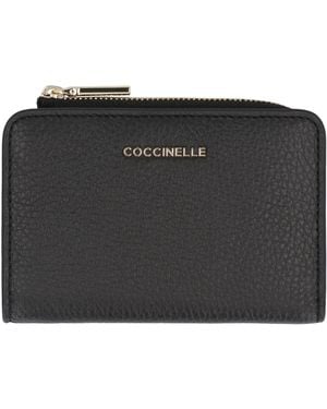 Coccinelle Metallic Soft Leather Wallet - Black