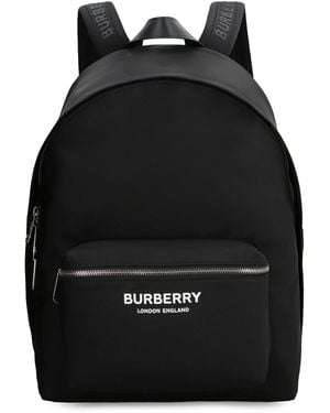 Burberry Technical Fabric Backpack With Logo - Black