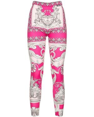 Versace Colorful Floral Leggings - Pink