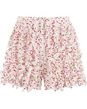 MSGM Printed Cotton Shorts - Pink