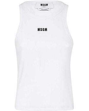 MSGM Ribbed Tank Top - White