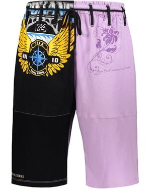 Marine Serre Cotton Bermuda Shorts - Blue