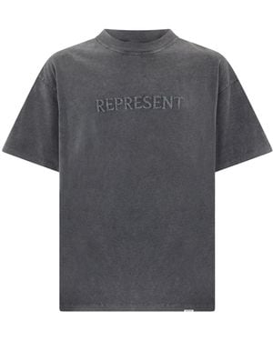 Represent T-Shirt With Embroidered Logo - Gray