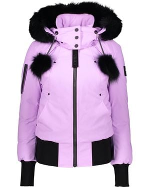 Moose Knuckles Hooded Padded Bomber Jacket - Pink
