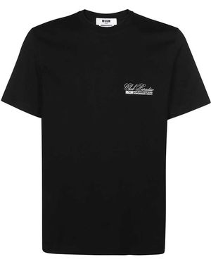 MSGM Cotton T-Shirt - Black