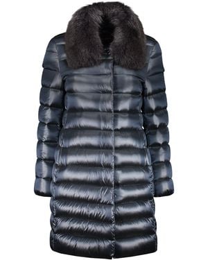 Moorer Snap Button Fastening Down Jacket in Natural | Lyst