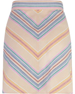 スカート CHLOE MULTICOLOR LINEN SKIRT Linen and silk voile maxi skirt in multicoloured - Chloe