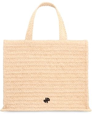 Patou Woven Raffia Tote Handbag - Natural