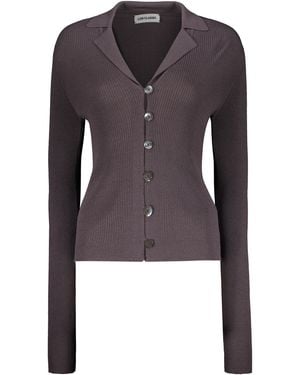 Low Classic Ribbed-Knit Cardigan - Gray