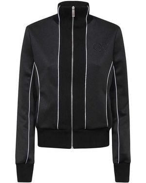 Off-White c/o Virgil Abloh Techno Fabric Full-Zip Sweatshirt - Black