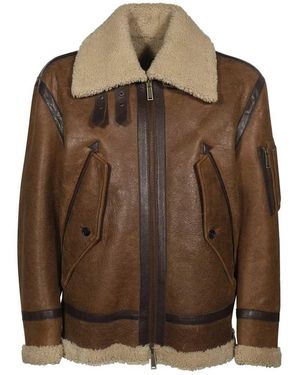 DSquared² Short Sheepskin Jacket - Brown
